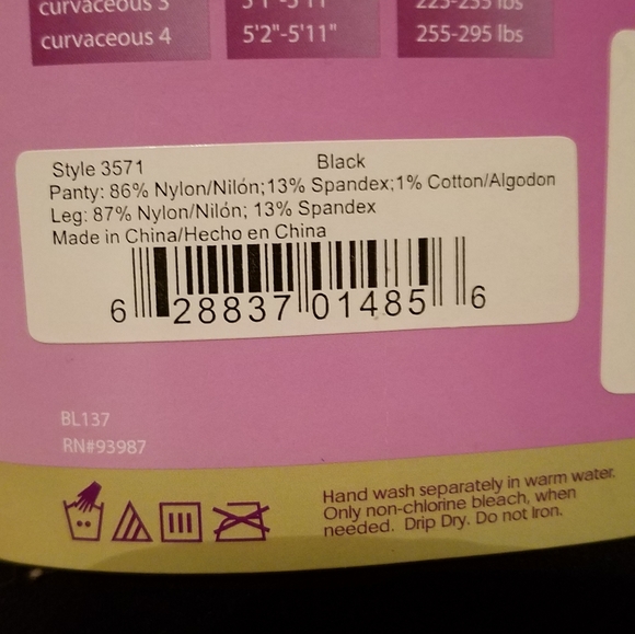 Lane Bryant curvaceous black tights size 3 - Picture 2 of 5